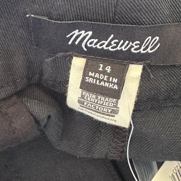 Madewell Women's The Slouchy Straight Pant Black Size 14 Drapey Twill Pleated - Picture 7 of 11